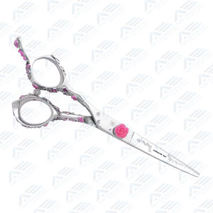 Super-Sharp <b>Blade</b> Hairdressing Shears with Rosebud/Pink-Stone Finish Stainless Steel <b>Barber</b> Hair Cutting Scissors - Product Image 3