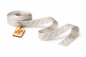 Cinta Jacquard de Lurex Dorado Blanco de 15 mm y 100% Poliéster |   Ribete Metálico con Puntos Tejidos Resistentes a la Contracción para Decoración de Prendas y Embalajes - Product Image 2