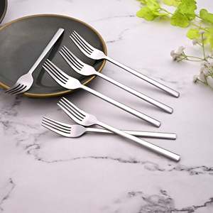Ensemble de 6 mini-fourchettes de luxe en argent, manche en acier inoxydable, vaisselle en métal écologique pour la cuisine - Product Image 6