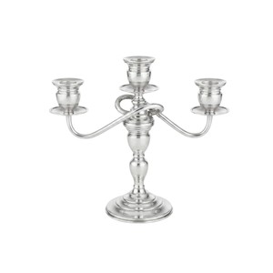 Elegant 3-Arm <b>Silver</b> Metal Candelabra Centerpiece For Wedding Table Decorations Vintage Aluminum <b>Candlestick</b> Holder - Product Image 1