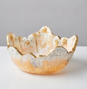 Luxury Decorative <b>Bowl</b> <b>Gold</b> Finish Elegant Centerpiece Stylish Table Accent For Home Living Room And Event <b>Decor</b> - Product Image 1