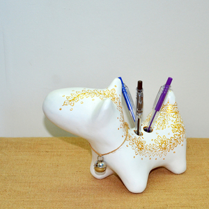 Cachorro pequeño de papel maché hecho con papel reciclado, materiales ecológicos, hecho a mano por artesanos tailandeses con experiencia. - Product Image 5