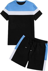 Ensembles courts pour hommes, deux pièces, décontractés d'été, t-shirts à manches courtes et shorts, ensembles à prix de gros - Product Image 3