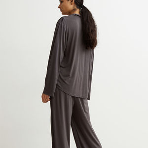 Conjunto de Pijama de Seda Térmica de Alto Rendimiento para Mujer, Dos Piezas, Sin Mangas, Cintura Elástica, Verano/Invierno, Poliéster/Algodón - Product Image 5