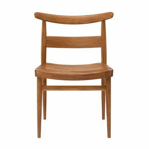 Chaise de salle à manger en teck massif contemporaine et moderne avec dossier incurvé |   Chaise de salle à manger pour hôtel et appartement, écologique, durable et imperméable - Product Image 1