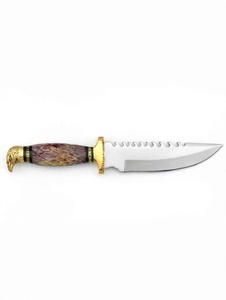Outil utilitaire artisanal en acier inoxydable avec manche en bois violet sculpté en forme de tête d'aigle - Product Image 5