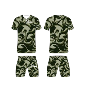 Ensemble de maillots de football camouflage pour hommes, col en V, manches courtes, anti-transpiration, uniforme de football pour adultes, toutes saisons, vente en gros - Product Image 1