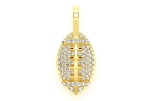 Collar con Colgante de Fútbol Americano con Incrustaciones de Diamantes, Acabado en Oro Blanco, Moissanita VVS, Estilo Deportivo, Hip Hop, Joyería de Lujo para Hombre - Product Image 2
