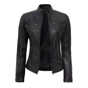 เสื้อแจ็คเก็ตหนังไซส์ใหญ่สำหรับผู้หญิง พร้อมงานปักตกแต่ง บริการ OEM ขายส่งสำหรับสุภาพสตรีและเด็กผู้หญิง ปี 2026 - Product Image 1