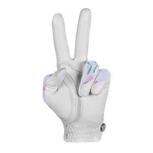 ถุงมือกอล์ฟสำหรับผู้หญิง หนังคาเบรตต้า ฝ่ามือพิมพ์ลาย ด้านหลังเป็นตาข่าย ระบายอากาศได้ดี น้ำหนักเบา ยืดหยุ่น จับกระชับมือซ้าย ลายดอกไม้ - Product Image 3