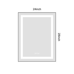 Specchio LED da Bagno 24 X 28 Pollici con Illuminazione Frontale e Posteriore, Montaggio a Parete, Cornice in Alluminio, Antiappannamento, Memoria 3 - Product Image 5