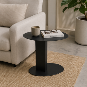 Premium <b>Black</b> Powder Coated Metal Side <b>Table</b> Contemporary Coffee End <b>Table</b> for Living Room Bedroom Apartment Office Furniture - Product Image 3