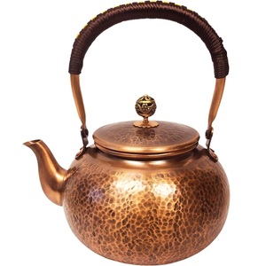 Handcrafted Antique Pure Copper Teapot with Rattan Wrapped Handle Vintage Copper <b>Tea</b> <b>Kettle</b> for Stovetop Luxury Brass Copper - Product Image 6