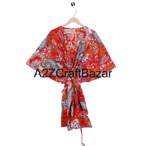 Robe longue courte 100 % coton écologique faite à la main pour femme, style bohème, kaftan de créateur, collection été 2025, motifs multiples doux, rose, pour soirée - Product Image 1
