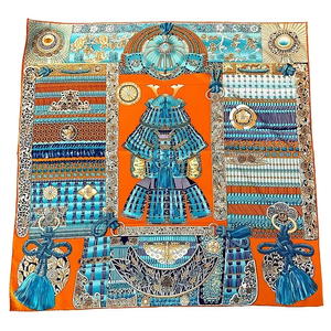 Nuevo Pañuelo de Seda de 90 cm con Dobladillo Enrollado a Mano, Diseño Palace Armor Battle Queen, Decoración de Lujo, Regalo Hecho a Mano, Accesorios de Moda - Product Image 1