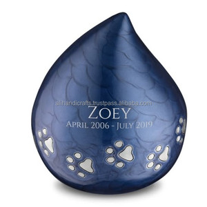 Luxury Metal Drop Pet <b>Urn</b> Cremation Keepsake Box Indian Handcrafted for <b>Cat</b> Ashes Home Display Export Quality - Product Image 3