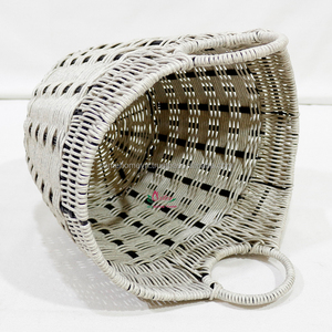 High-Quality Plastic Round <b>Woven</b> <b>Baskets</b>, Durable & Foldable Storage Organizer for Home & Laundry - Product Image 3