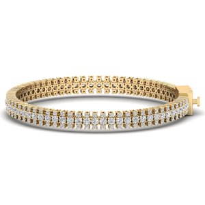 Bracelets REYES faits à la main en or massif 14 carats avec moissanite certifiée GRA, style classique, plaqué rhodium, bijoux fins pour femmes - Product Image 1