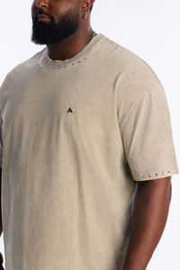 T-shirt 100% Coton Lavé de Haute Qualité, Léger, Style Streetwear, avec Strass – Meilleure Vente en Gros, Personnalisez Votre Logo de Marque - Product Image 3