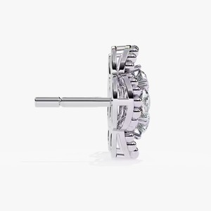 Moissanite Diamond Stud <b>Earrings</b> with Screw <b>Back</b> Certified Round Brilliant Round Cut Iced Out Cute Luxury <b>Earrings</b> Set for Women - Product Image 4