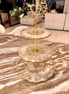 ฐานวางเค้กเรซิ่นสวยงามหรูหราสำหรับจัดแสดงขนมหวานในโอกาสพิเศษ จัดแสดงอาหาร คัพเค้ก และมัฟฟิน - Product Image 5