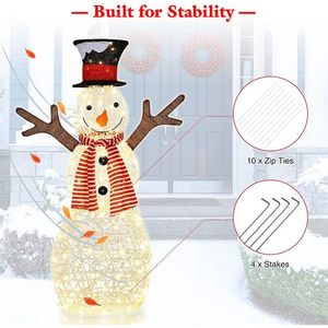 Decorazione Natalizia Pre-Illuminata con 80 Luci a Forma di Pupazzo di Neve per Interni/Esterni - Product Image 4