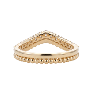 Bague demi-éternité minimaliste incurvée en or massif 9K 10K 14K 18K avec diamants de laboratoire ronds, pavée, empilable, anti-migraine, vente en gros - Product Image 5