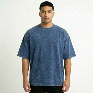 Camiseta Oversize de Algodón con Lavado Ácido Estilo Vintage, Costuras Dobles, de Fábrica Profesional B2B - Product Image 1