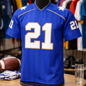 เสื้อฟุตบอลอเมริกันแบบกำหนดเองสำหรับผู้ชายและผู้หญิง เสื้อกีฬาระบายอากาศได้ดี รับผลิตแบบ OEM ชุดทีมซับลิเมชั่น ชุดฝึกซ้อม - Product Image 5