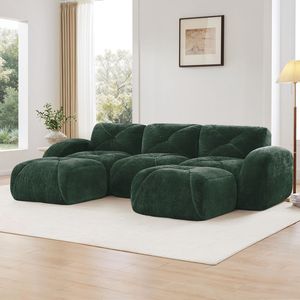 Divano a U Senza Struttura con Design Trapuntato, Spugna ad Alta Densità 32D, Base Antiscivolo, Nessun Montaggio Richiesto, Combinazione Libera per Soggiorno - Product Image 3