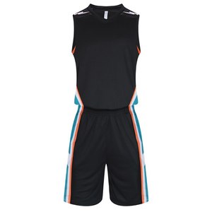 Maillots de basket-ball pour hommes de haute qualité, design tendance, personnalisés, ensembles d'uniformes d'équipe, tendance du moment, col rond, sans manches, en mesh, 100% polyester - Product Image 3