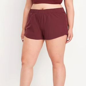 Spring Summer Ladies Mid <b>Waist</b> <b>Elastic</b> Washed Spandex/Polyester Breathable Regular Fit Sports Leisure Shorts New American Hot - Product Image 5