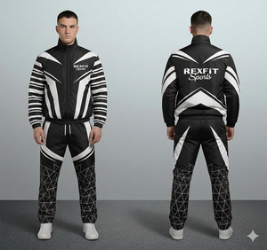 Men's 100% Nylon Streetwear Printed Tracksuits <b>Patchwork</b> Zip <b>Jacket</b> Pant Jogger Gym Sets Custom Color Block Unisex Tracksuits - Product Image 2