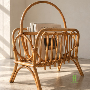 Cesta de Mimbre Hecha a Mano para Revistas y Periódicos, Soporte Decorativo para Libros, Cesta de Almacenamiento de Libros, de Mimbre Natural Sostenible, MÁS VENDIDO - Product Image 6