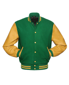 Vestes de baseball personnalisées pour hommes de haute qualité, vestes de varsity personnalisées pour hommes avec manches en cuir noir - Product Image 3