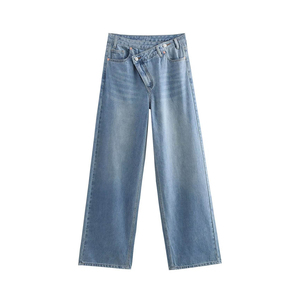 OEM <b>women</b>’s <b>cropped</b> wide leg <b>jeans</b> denim wholesale <b>women</b>’s denim pants for fashion retailers bulk supply - Product Image 6