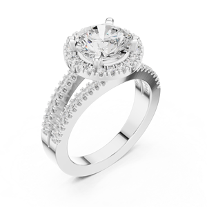Anillo de Compromiso de Oro de 14K con Diamante Cultivado en Laboratorio para Mujer, con Engaste Pavé, Certificado IGI, Estilo Corona Clásico para Aniversario - Product Image 2