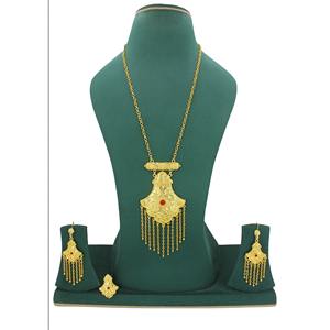 Ensembles de bijoux arabes en laiton plaqué or avec boucles d'oreilles, collection parfaite pour le Ramadan, bijoux de mariée indienne de Dubaï - Product Image 3