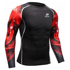 Rashguard de BJJ à manches longues pour hommes, idéal pour la course et l'entraînement en salle, protection UPF50+, tissu 260g, matière durable pour une liberté de mouvement athlétique totale - Product Image 3