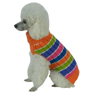 Tutti-Beauty Designer maglione per cani con cavo pesante arcobaleno a coste a collo alto vestiti per animali domestici - Product Image 3