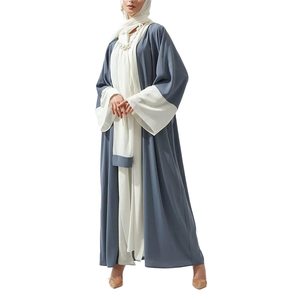 Superior Quality Middle Eastern <b>Islamic</b> Women's Abaya Cardigan Long Hidjab Robe Breathable Polyester Ankle Length OEM - Product Image 1