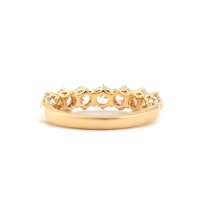 Bague de mariage OEC de luxe en or jaune massif 14 carats avec diamants de laboratoire taille ancienne européenne 3,5 mm, style vintage demi-éternité à 7 pierres, très tendance