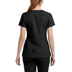 Tenue médicale pour femmes, tricotée en polyester/coton, haut à manches courtes et col en V, pantalon cargo, uniforme d'infirmière, usage hospitalier - Product Image 5