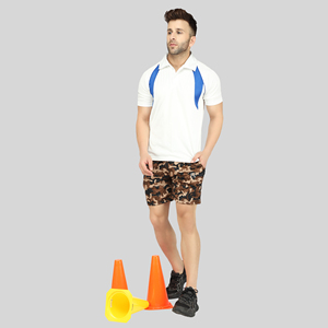 <b>Black</b> Quick Dry <b>Men</b> Gym <b>Shorts</b> Mid Waist Elastic Waist Athletic Training <b>Shorts</b> with Side Pocket - Product Image 2