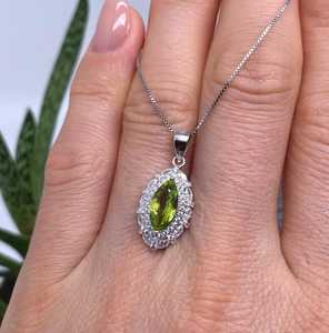 Colgante de Peridoto Natural en Plata de Ley 925 con Baño de Rodio, Joyería Fina Hecha a Mano, Piedra de Nacimiento de Agosto, Regalo para Mujer, Venta al por Mayor - Product Image 5