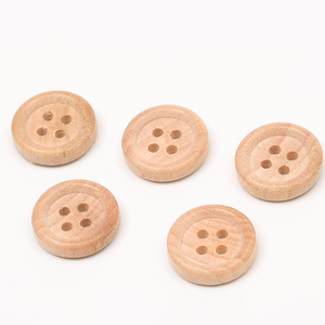 30 Botones de Madera Hechos a Mano, Redondos, de 4 Agujeros, para Coser, Manualidades, Ropa, Madera Natural - Product Image 6