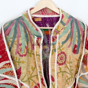Wholesale Vintage Kantha Handmade Women 100% Cotton <b>Jacket</b> Quilted Boho <b>Jacket</b> For Women's And Girls - Product Image 2