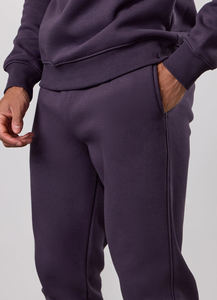 Herren Lila Kapuzen-Trainingsanzug Langarm Einfarbig Lässiges Jogging-Set 100% Baumwolle Mittelschwer Herbstbekleidung - Product Image 6