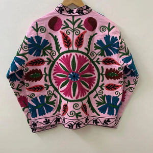 Chaqueta bordada de algodón bohemio, abrigo Suzani, chaqueta corta bordada Suzani, regalo para ella/mamá - Product Image 2