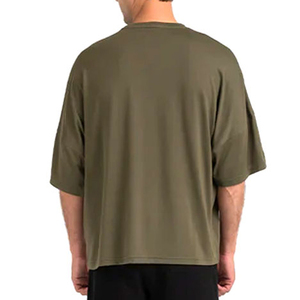 T-shirts personnalisés de luxe 2026 pour hommes en coton épais, avec col contrastant, coupe oversize, manches courtes, en tissu tricoté, vierges, prix abordable - Product Image 5